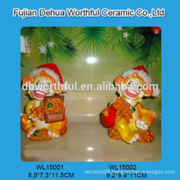 Personalized polyresin animal figurines in monkey shape